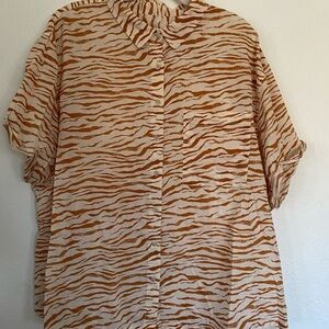 Beige and Brown Striped Shirt